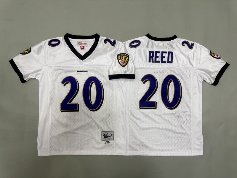 Youth Baltimore Ravens #20 Reed White Throwback Limited Nike NFL Jersey 01->youth nfl jersey->Youth Jersey